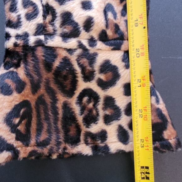 Vintage Leopard Print Faux Fur Coat Mid Length Double Breasted Y Apparel USA - Picture 12 of 14